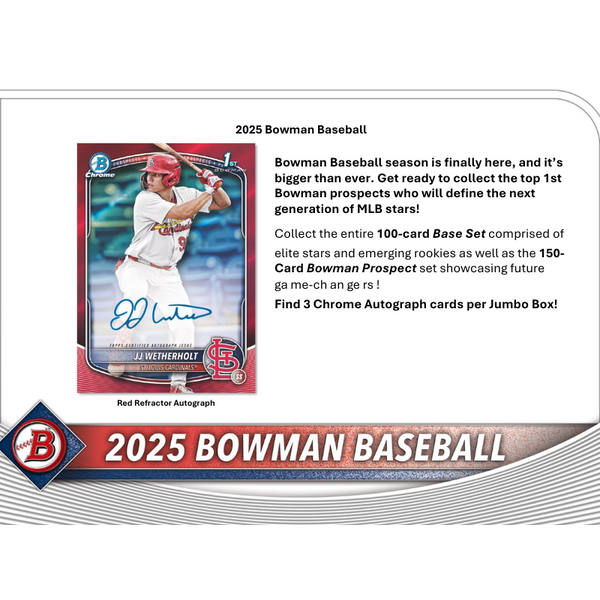 2025 Bowman Baseball Jumbo 8 Box Case