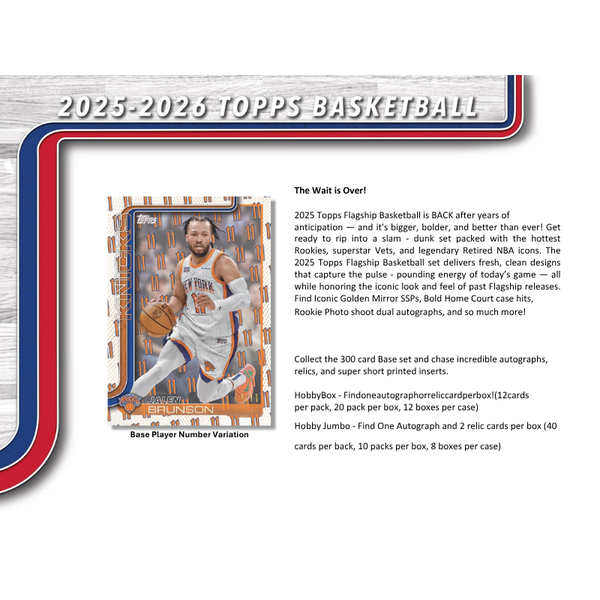 2025/26 Topps Basketball Hobby 12 Box Case